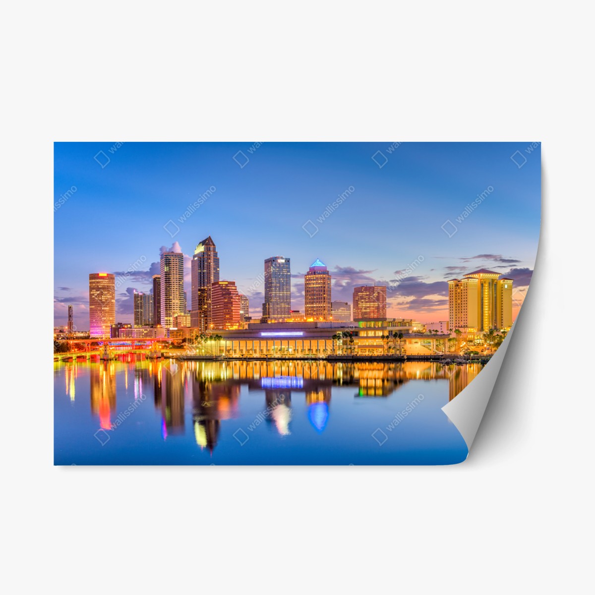 Sticker repositionnable horizon nocturne de Tampa – Wallnifity®