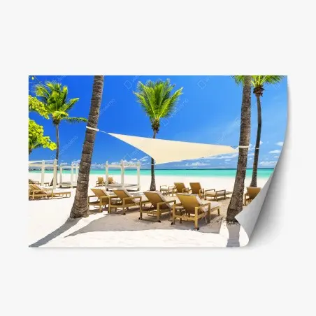 Sticker repositionnable évasion tropicale à Cap Cana – Wallnifity®