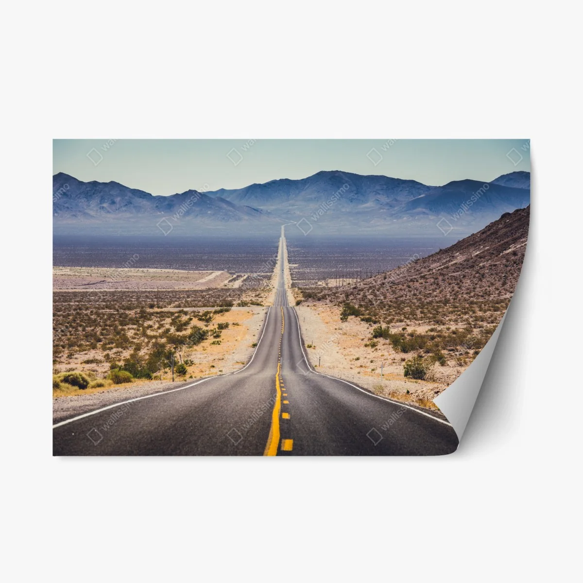 Sticker repositionnable route infinie vers l'horizon désertique – Wallnifity® Sticker repositionnable route infinie vers l'horizon désertique – Wallnifity®