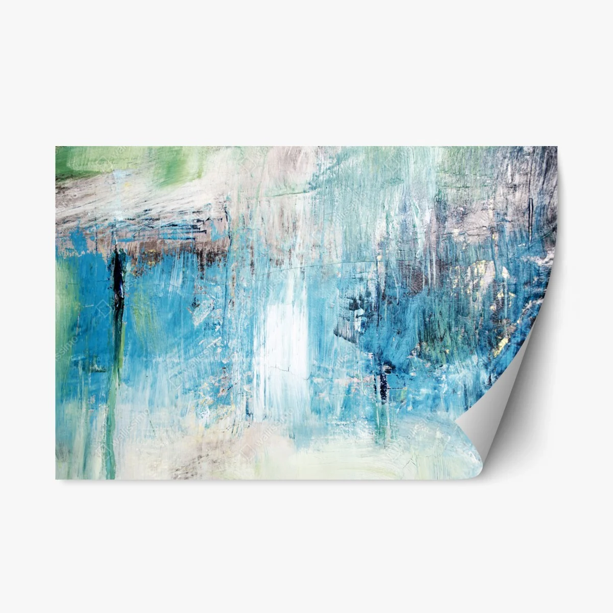 Sticker repositionnable paysage abstrait d'eaux bleues – Wallnifity® Sticker repositionnable paysage abstrait d'eaux bleues – Wallnifity®