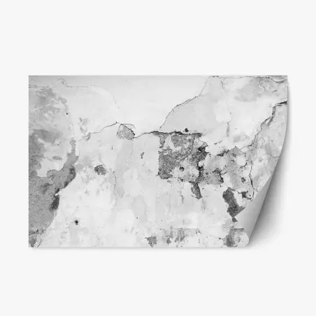 Sticker repositionnable texture murale écaillée en noir et blanc – Wallnifity®