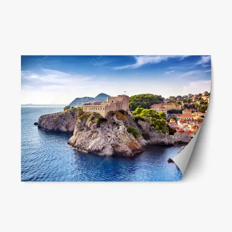 Sticker repositionnable panorama de Dubrovnik et des forteresses sur la mer Adriatique – Wallnifity®