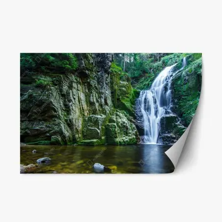 Sticker repositionnable cascade de Kamienczyk au cœur des Karkonosze – Wallnifity®