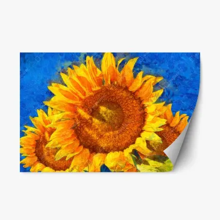 Sticker repositionnable tournesols éclatants style post-impressionniste – Wallnifity®