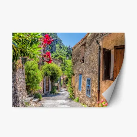 Sticker repositionnable ruelle ensoleillée à Moustiers-Sainte-Marie – Wallnifity®