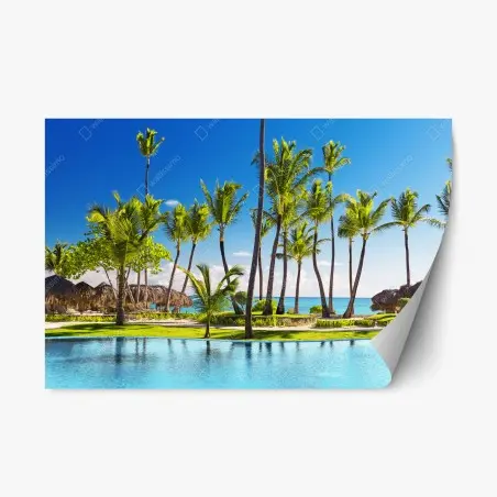 Sticker repositionnable paradis tropical à Punta Cana – Wallnifity®