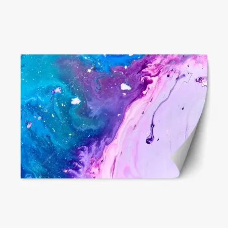 Sticker repositionnable vagues acryliques bleu et rose – Wallnifity®