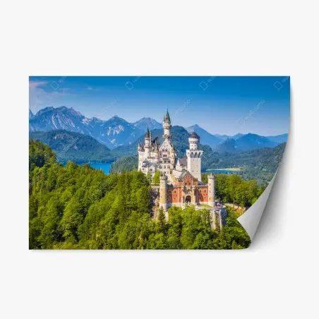 Sticker repositionnable château de Neuschwanstein au cœur des Alpes – Wallnifity®