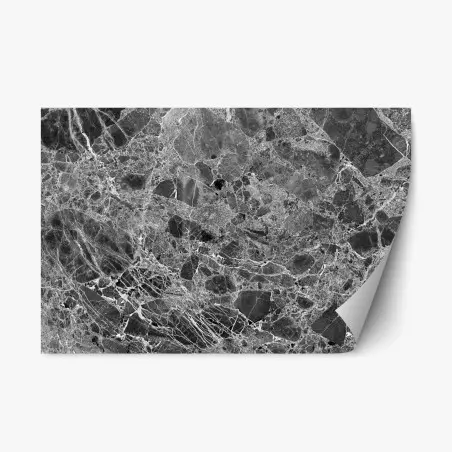 Sticker repositionnable marbre noir et blanc : élégance intemporelle – Wallnifity®