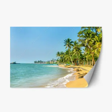 Sticker repositionnable côte tropicale sous les palmiers – Wallnifity®