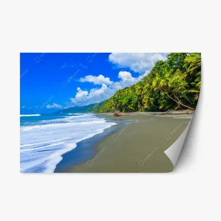 Sticker repositionnable plage sauvage de Corcovado, Costa Rica – Wallnifity®