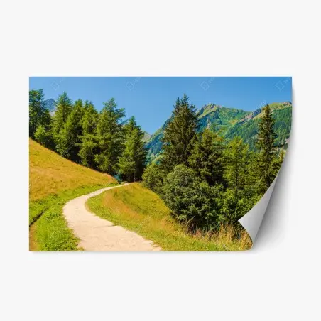 Sticker repositionnable sentier estival dans les Alpes suisses – Wallnifity®