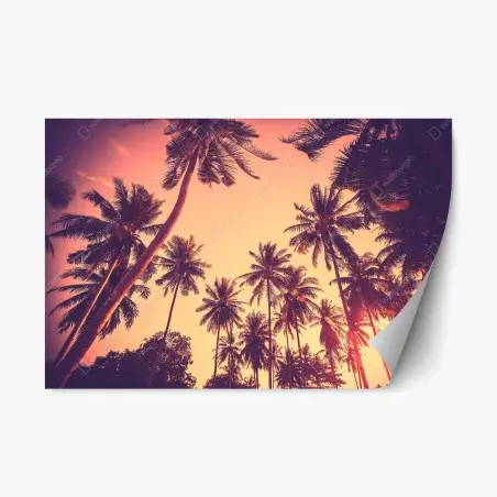Sticker repositionnable crépuscule tropical vintage – Wallnifity®