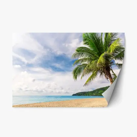 Sticker repositionnable plage tropicale à Phuket – Wallnifity®