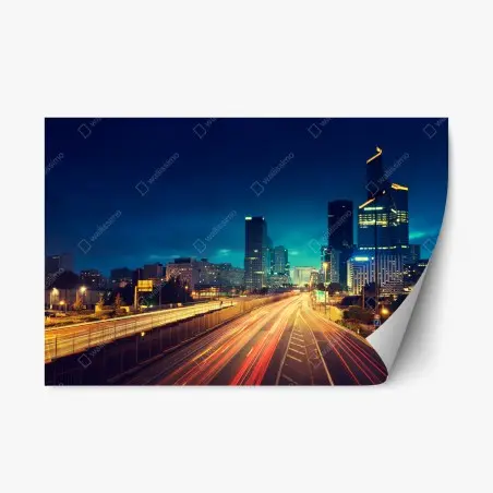 Sticker repositionnable crépuscule urbain à La Défense – Wallnifity®