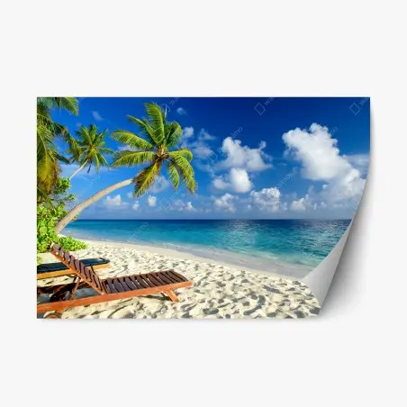 Sticker repositionnable havre tropical aux Maldives – Wallnifity®