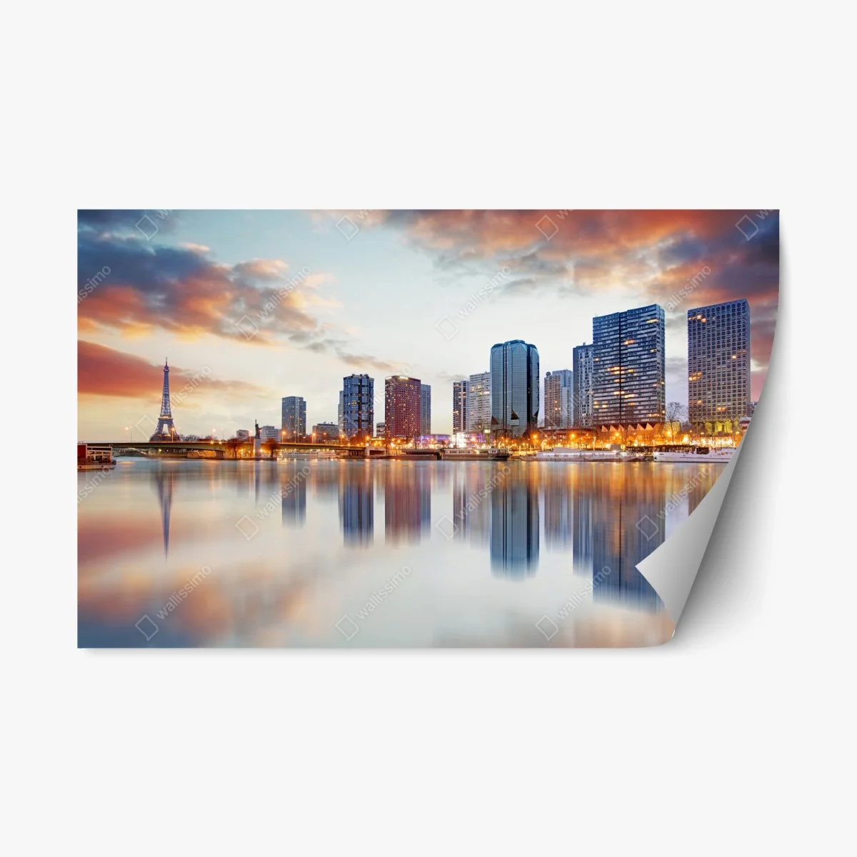 Sticker repositionnable crépuscule sur la ligne d'horizon de Paris – Wallnifity® Sticker repositionnable crépuscule sur la ligne d'horizon de Paris – Wallnifity®