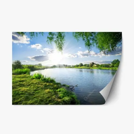 Sticker repositionnable bords de rivière ensoleillés – Wallnifity®