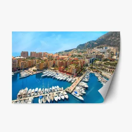 Sticker repositionnable vue aérienne du port de Monaco – Wallnifity®