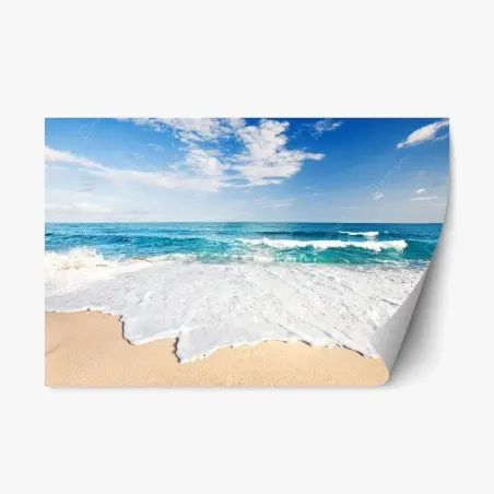 Sticker repositionnable brise marine et vagues turquoises – Wallnifity®