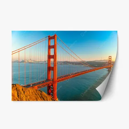 Sticker repositionnable vue emblématique du Golden Gate à San Francisco – Wallnifity®