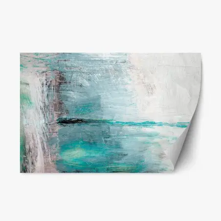 Sticker repositionnable horizon turquoise abstrait – Wallnifity®