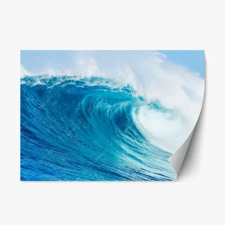 Sticker repositionnable vague océanique bleue en mouvement – Wallnifity®