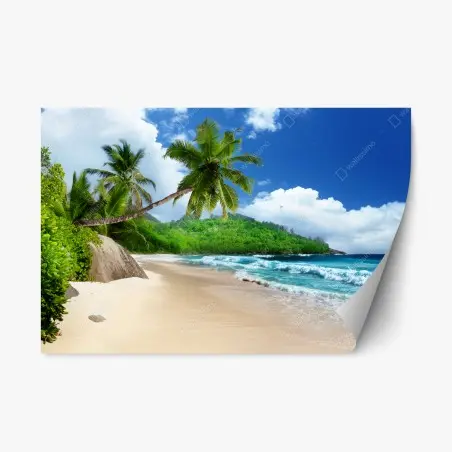 Sticker repositionnable évasion tropicale à Mahé, Seychelles – Wallnifity®