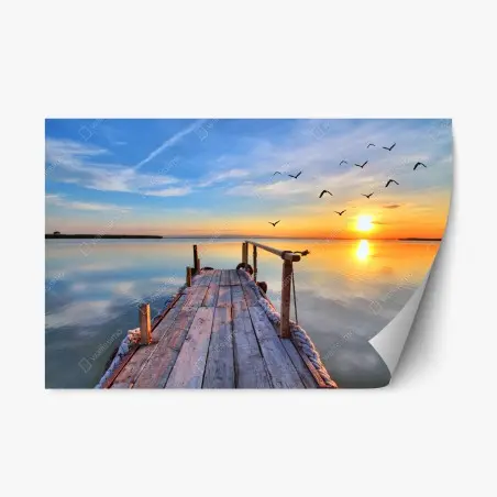 Sticker repositionnable jetée au coucher de soleil – Wallnifity®