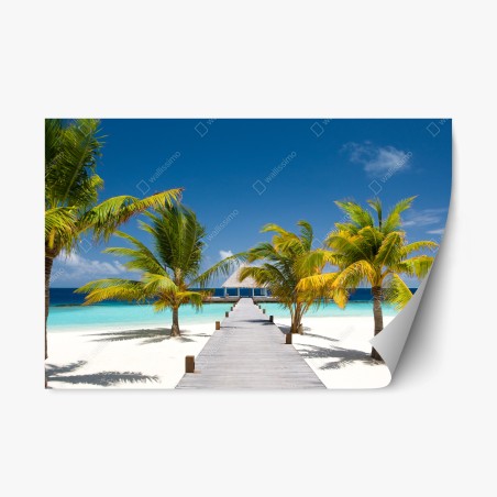 Sticker repositionnable jetée vers le paradis tropical – Wallnifity®