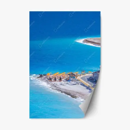 Sticker repositionnable couleurs d'été à Elli Beach, Rhodes – Wallnifity®