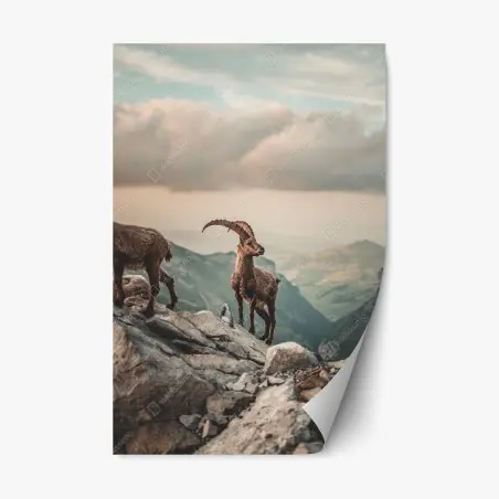Sticker repositionnable majesté du bouquetin alpin – Wallnifity®