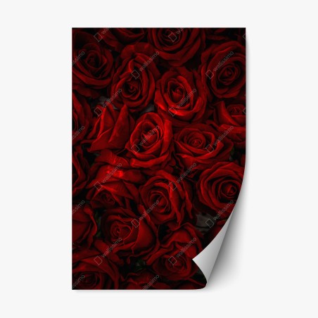 Sticker repositionnable bouquet de roses rouges éclatantes – Wallnifity®