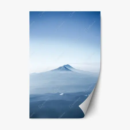 Sticker repositionnable horizon brumeux et sommet enneigé – Wallnifity®