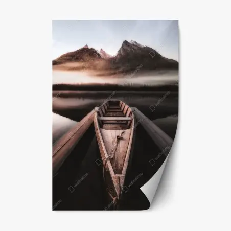Sticker repositionnable barque au lever du jour – Wallnifity®