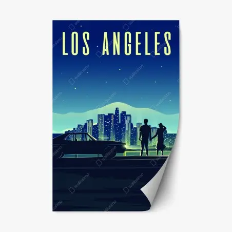 Sticker repositionnable nuit étoilée à Los Angeles – Wallnifity®
