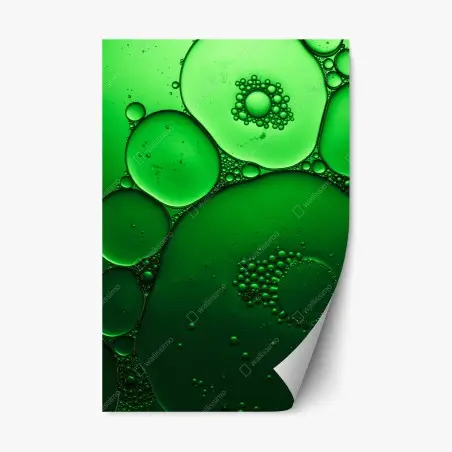 Sticker repositionnable abstraction de bulles vertes – Wallnifity®