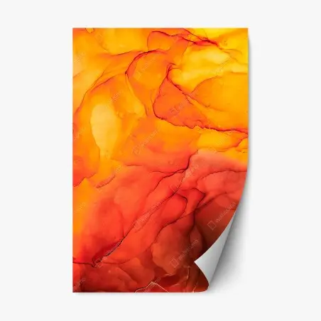Sticker repositionnable fusion d'encre orange et rouge – Wallnifity®