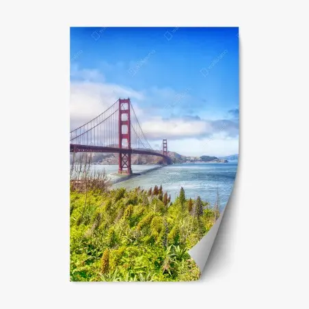 Sticker repositionnable vue emblématique du Golden Gate à San Francisco – Wallnifity®