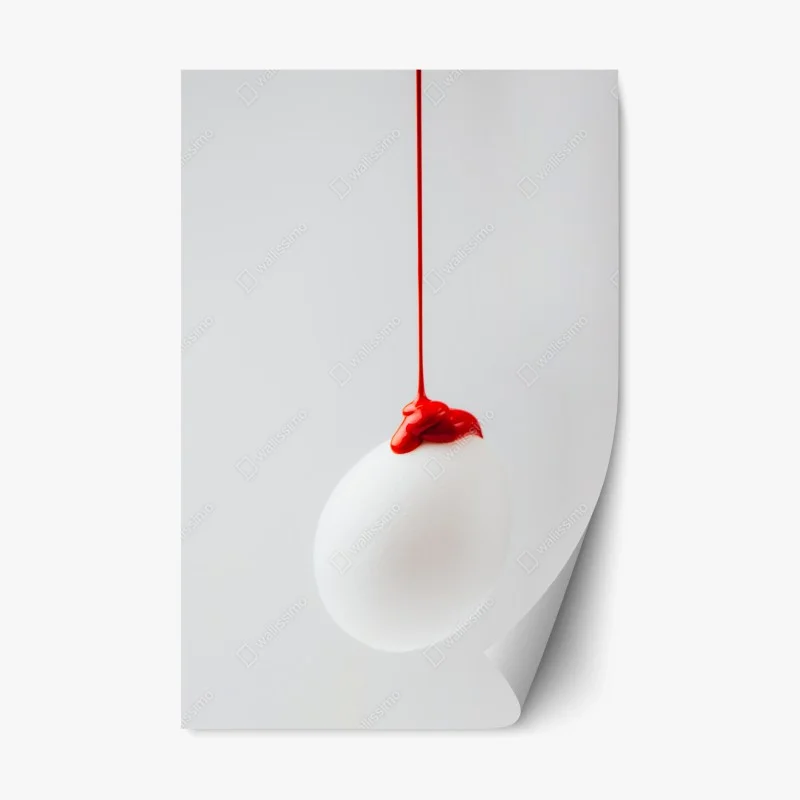 Sticker repositionnable œuf minimaliste peint en rouge – Wallnifity® Sticker repositionnable œuf minimaliste peint en rouge – Wallnifity®