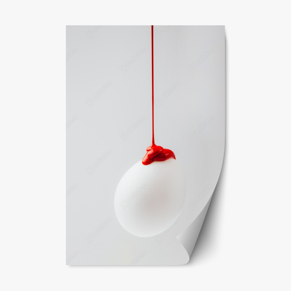 Sticker repositionnable œuf minimaliste peint en rouge – Wallnifity®