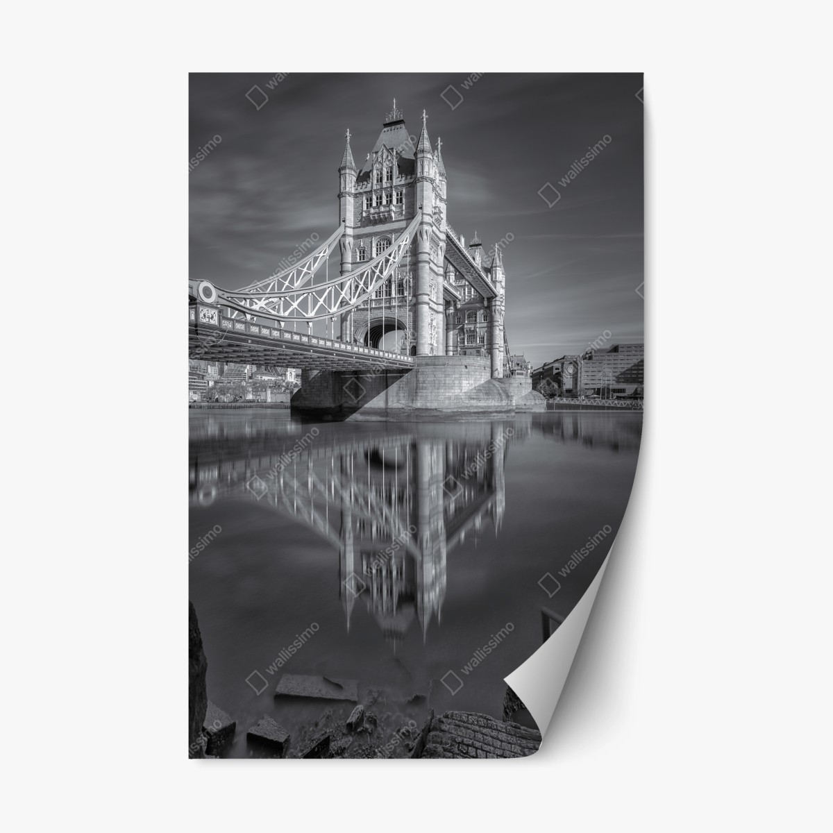Sticker repositionnable reflet majestueux du pont de Londres – Wallnifity®