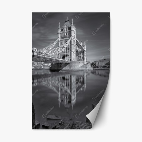 Sticker repositionnable reflet majestueux du pont de Londres – Wallnifity®