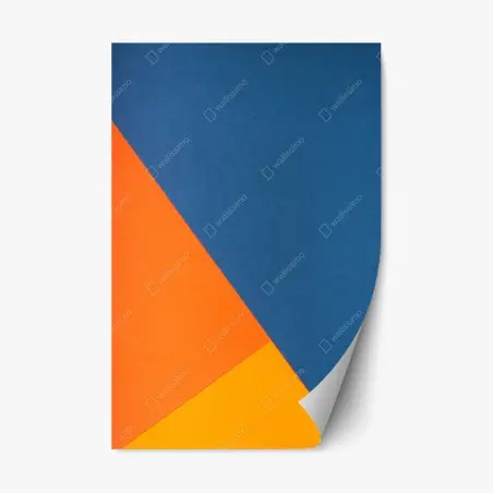 Sticker repositionnable abstraction géométrique en bleu et orange – Wallnifity®