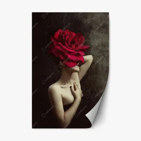 Sticker repositionnable silhouette florale surréaliste – Wallnifity®