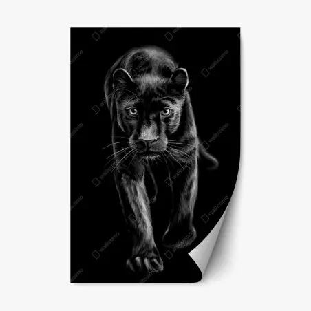 Sticker repositionnable panthère noire en marche – Wallnifity®