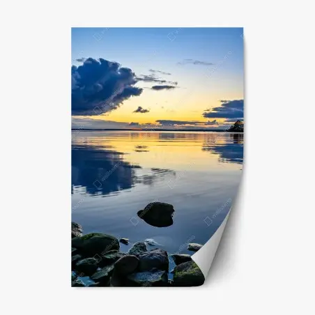 Sticker repositionnable reflets dorés au crépuscule – Wallnifity®