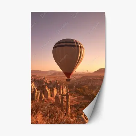 Sticker repositionnable montgolfière au-dessus de la Cappadoce au lever du soleil – Wallnifity®
