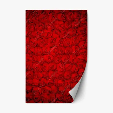 Sticker repositionnable mur de roses rouges romantiques – Wallnifity®