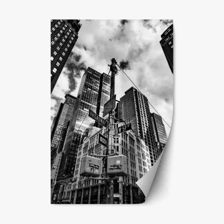 Sticker repositionnable perspective urbaine sur Broadway – Wallnifity®